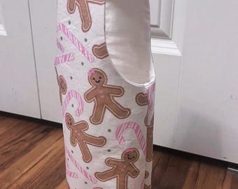 Handmade Wine Bag: Gingerbread & Candy Cane Fabric and others