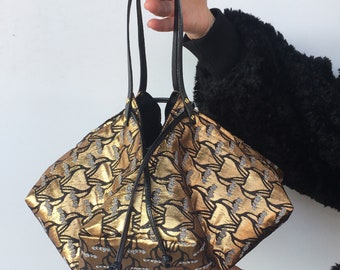 REVERSIBLE ORIGAMI BAG-Small Hand Bag-Luxury Bag for Women-Double Face Bag-Elegant Bag for Women-Handcrafted Bag