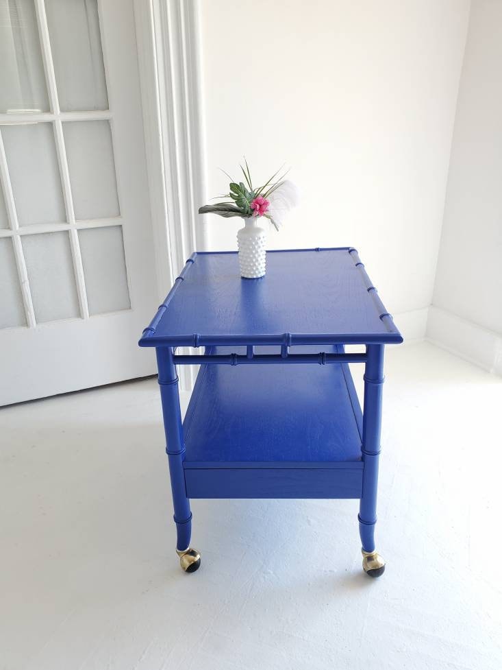 Sold Vintage Bar Cart Faux Bamboo Bar Cart Drink Trolly Etsy