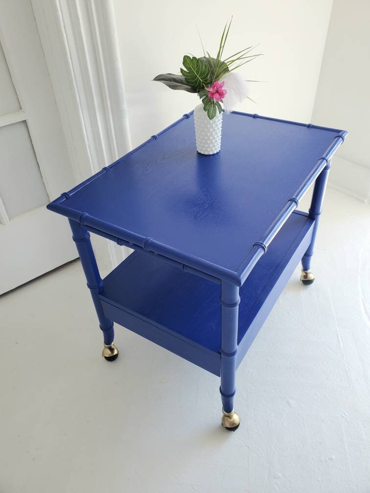 Sold Vintage Bar Cart Faux Bamboo Bar Cart Drink Trolly Etsy