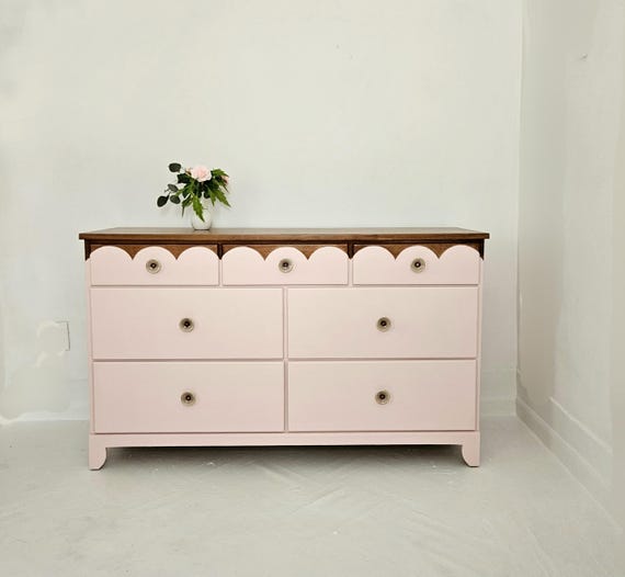 green emerald velvet dress Pink Luxurious Six Drawer Dresser With Gold Handles  ShipItFurniture
