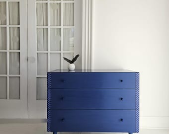 navy blue modern dresser Manhattan Comfort Granville Modern Midnight Blue 6-Drawer 55.04 in. Wide Double Dresser DR-5034