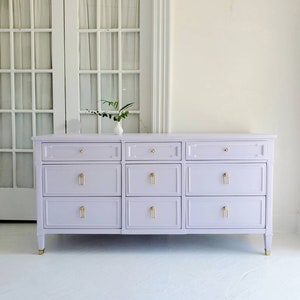 Mid century dresser, #sold..credenza.  Lavender dresser. Vintage dresser, pretty dresser, sideboard,  buffet,  dresser nj nyc