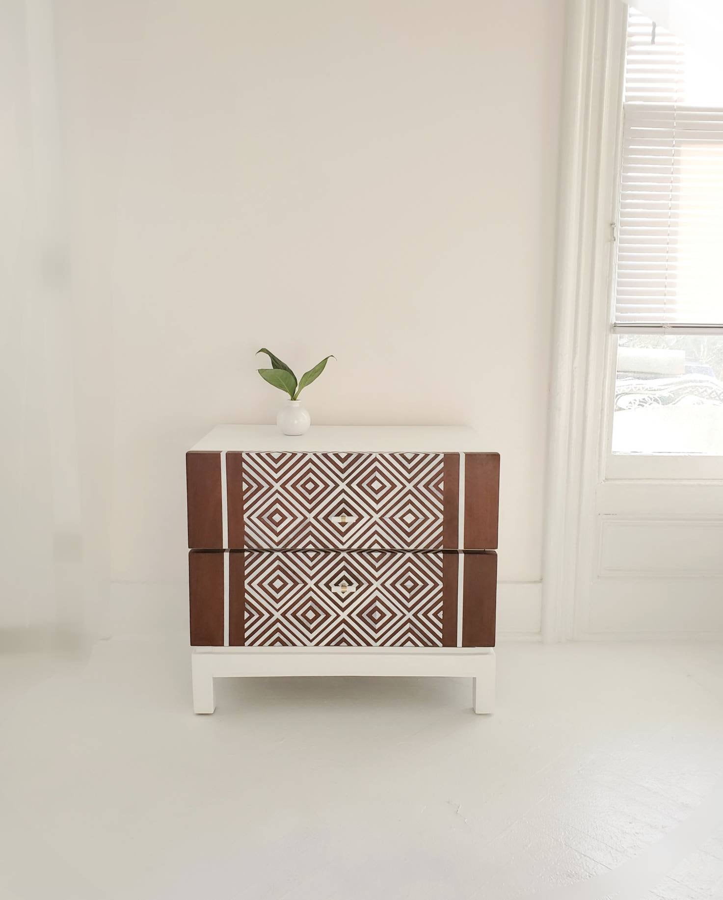 Scandinavian night stand modern boho nightstand vintage Etsy