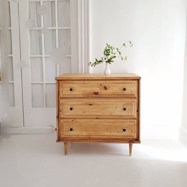 Vintage dresser, #Sold #pretty girls walk like this, raw wood, matte black, vintage vibes, chest, organic modern vintage dresser nj nyc