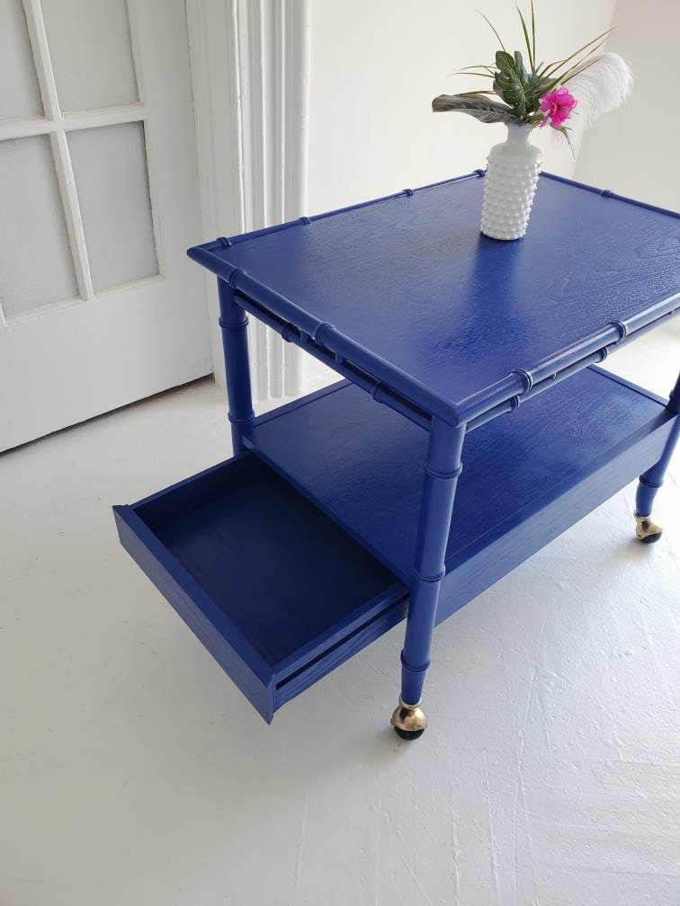 Sold Vintage Bar Cart Faux Bamboo Bar Cart Drink Trolly Etsy