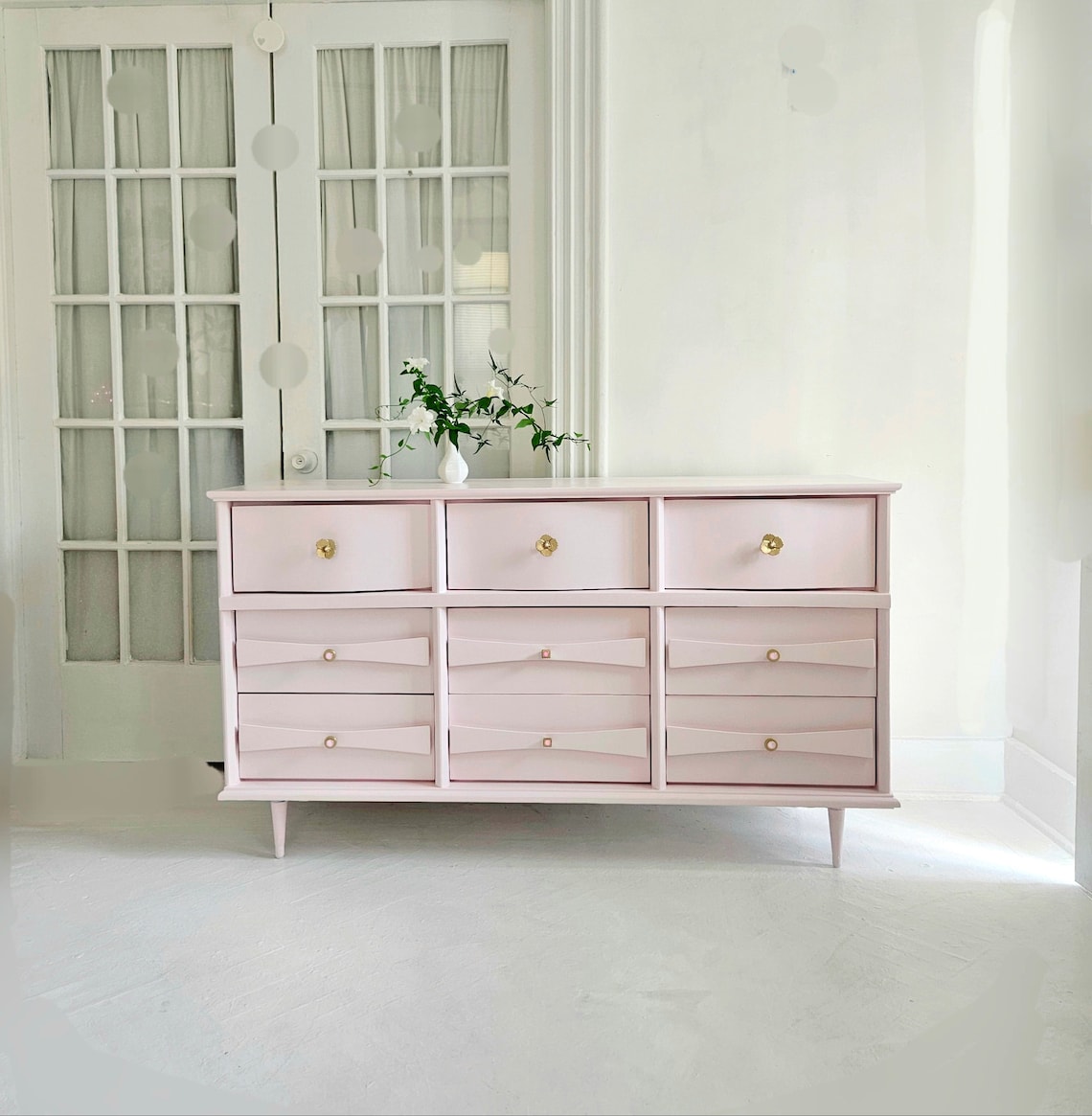 Light Pink Mid Century Dresser