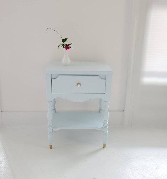 light blue end table