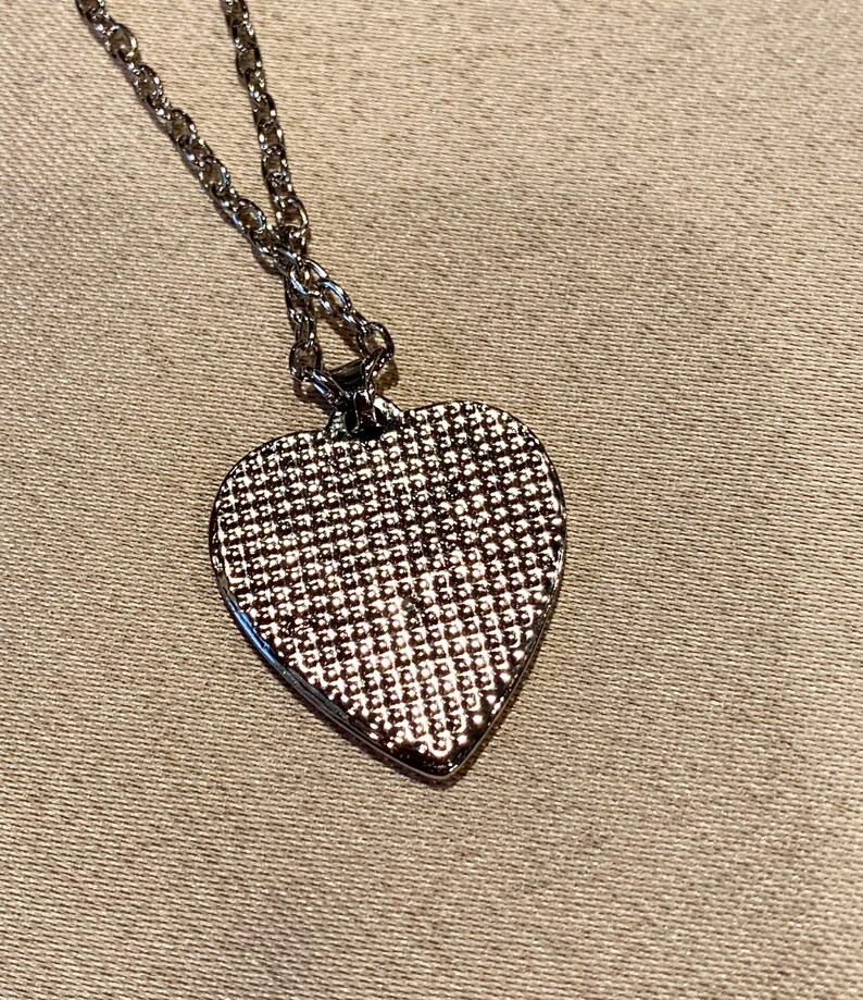 Silver Tone Pet Memorial Heart Clear Crystal Necklace No Longer by my side but Forever in my Heart Dog Cat