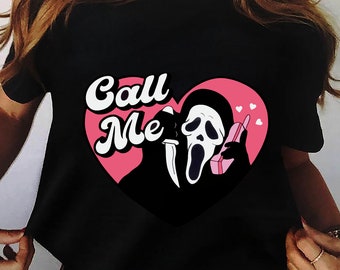 Ghostface Scream Movie Png, Ghostface Valentine Svg, Call me, Horror Movies, Bloody , Holographic