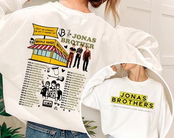Jonas Brothers Waffle House Double Sided T shirt, Jonas Brothers Tour Sweatshirt, Concert 2023 Retro Unisex Gift, Jonas Brothers house Shirt