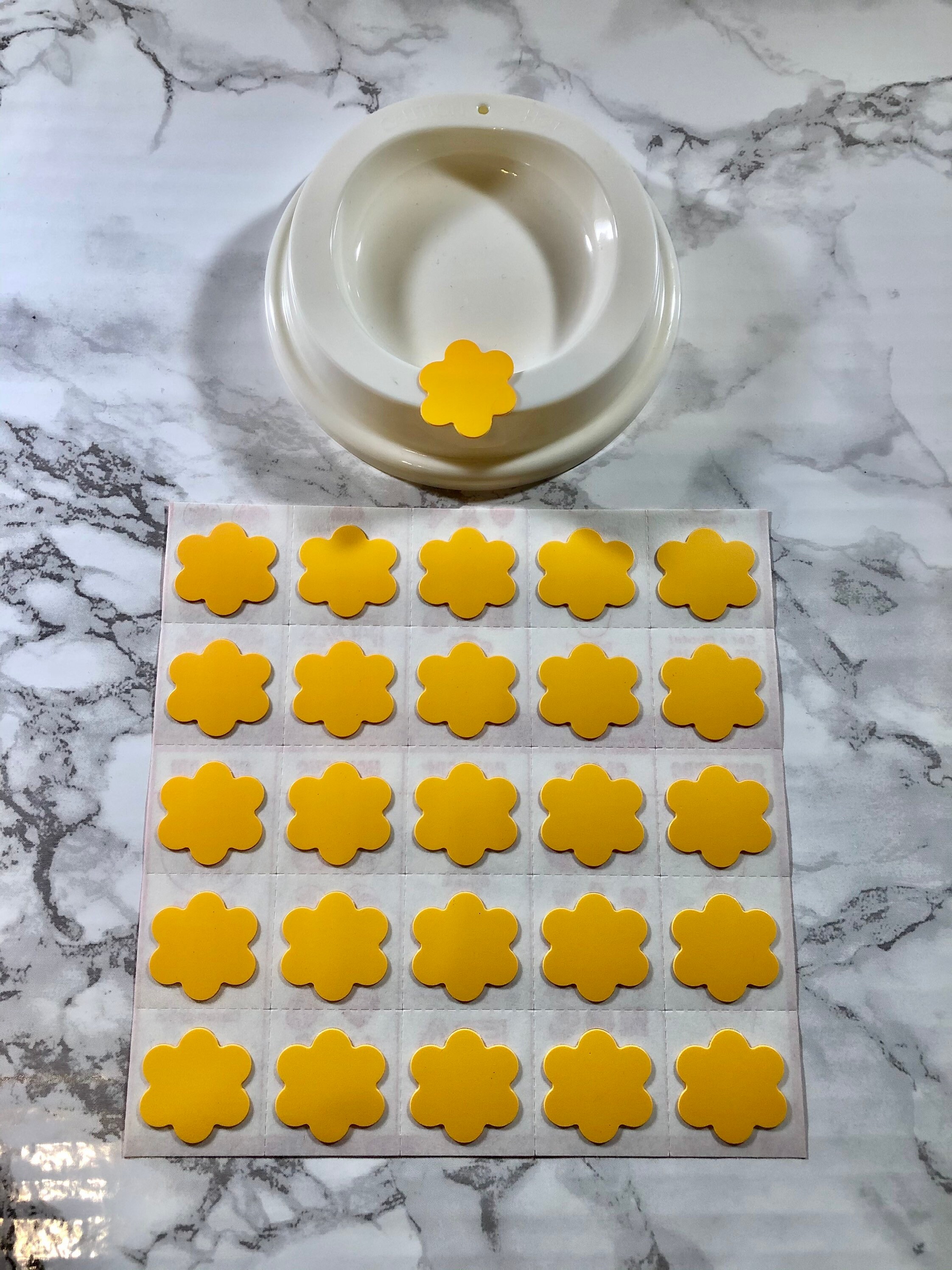 25 Flower Coffee caps Coffee lid hole stickers Etsy