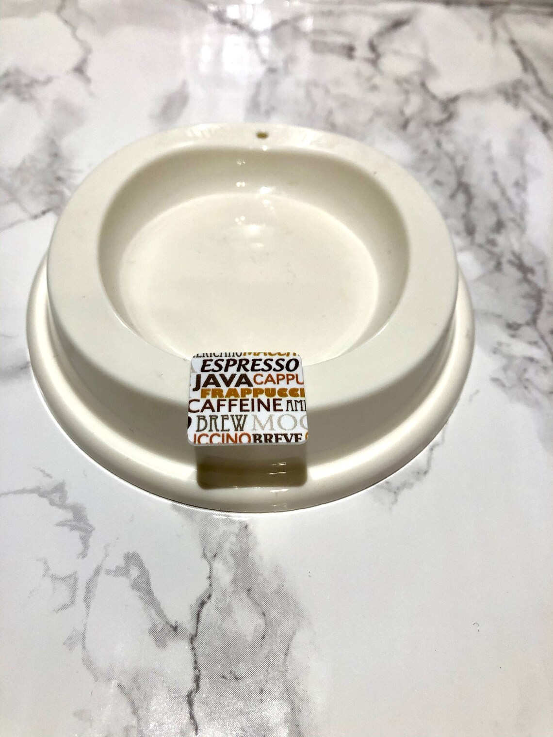 25 Coffee themed square caps Coffee lid hole stickers Etsy