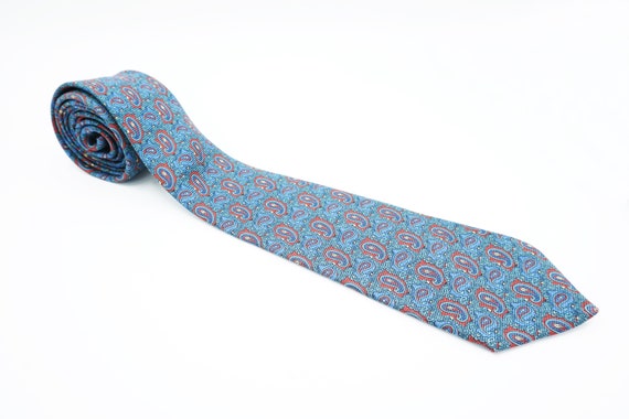 1 Blue tie 100% silk McDonald London - pure silk … - image 1