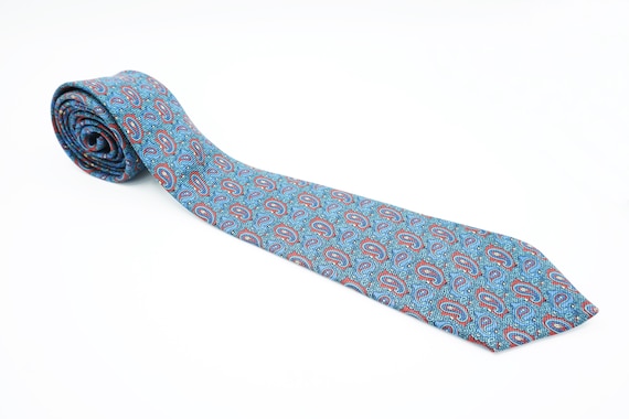 1 Blue tie 100% silk McDonald London - pure silk … - image 1