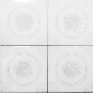 4 Ornamentals ceramics vintage tile made in Italy in the &#39;50s - flower tile - vintage tile - italian tile - ceramics tile - home decor