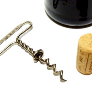 1 Steel corkscrew Cognac Baron '50s made in France - vintage rustic corkscrew - vintage bottle opener - design corkscrew - French corkscrew