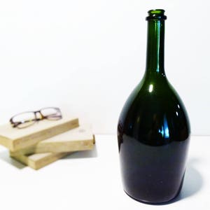 1 Green glass champagne bottle Ruinart 1.5 litre '80s - vintage bottle - rustic bottle  - demijohn - vintage home decor - french wine bottle