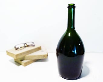 1 Green glass champagne bottle Ruinart 1.5 litre '80s - vintage bottle - rustic bottle  - demijohn - vintage home decor - french wine bottle