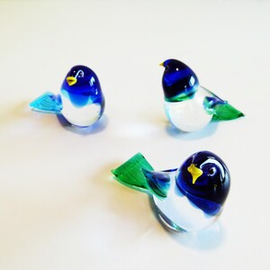 3 Hand-blown glass little birds made in Murano in the '80s glass art blown glass art home decor nursery decor easter image 5