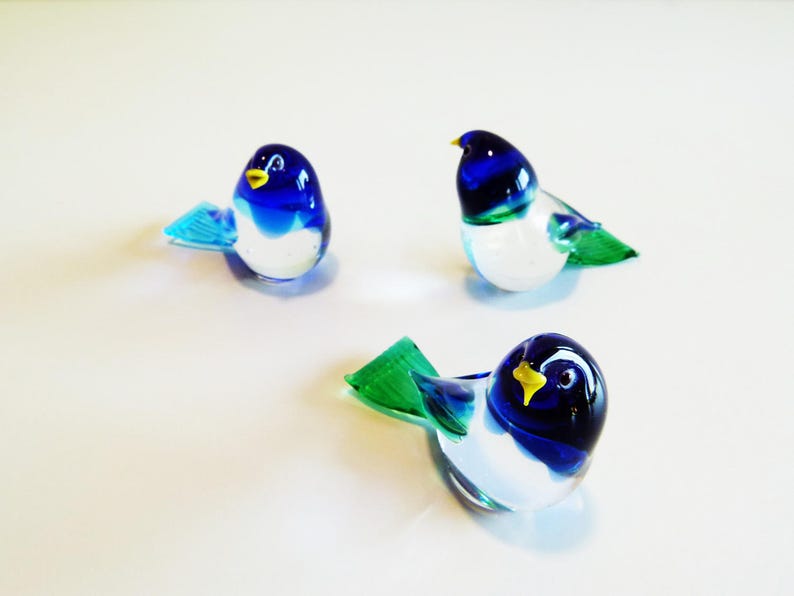 3 Hand-blown glass little birds made in Murano in the '80s glass art blown glass art home decor nursery decor easter image 5