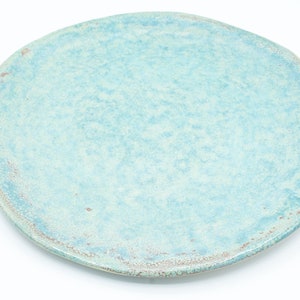 1 Ceramic handmade plate Iceland light blue - clay handmade home decor Iceland - ceramic glazed blue bronze original plate kitchen Iceland