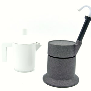 1 Steel and melamine Coffee maker moka &#39;80 - italian white coffee maker - italian vintage grey coffee maker - coffee maker made in Italy &#39;80
