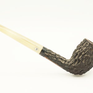 1 Handmade italian briar and horn Pipe - 1963 made in Italy pipe - Carignano Sportsman original pipe - italian vintage pipe