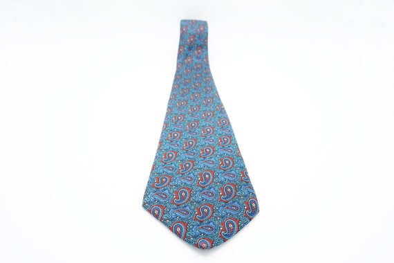 1 Blue tie 100% silk McDonald London - pure silk … - image 2