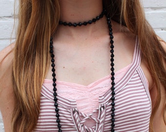SOLD OUT*** beaded black wrap necklace