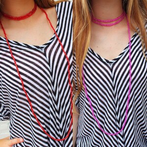 SOLD OUT small beaded double wrap necklace fun colors, long double wrap necklace, long beaded necklace, beaded choker necklace image 3