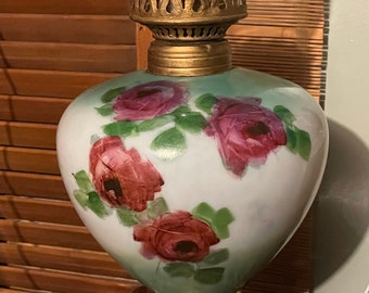 Antique Gone With The Wind Style Hurricane Oil Lamp! #BV