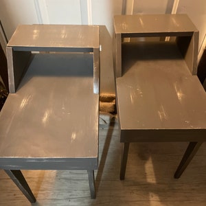 Pair of Mid Century Nightstands Nightstand Side End Occasional Bedside Table! #BV
