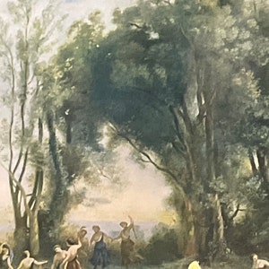 1800’s French Style Lithograph Landscape Print Framed! #BV