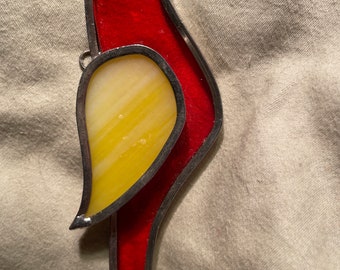 1982 Gallery Art Glass Inc Stained Glass Hanging Bird Suncatcher! #BV