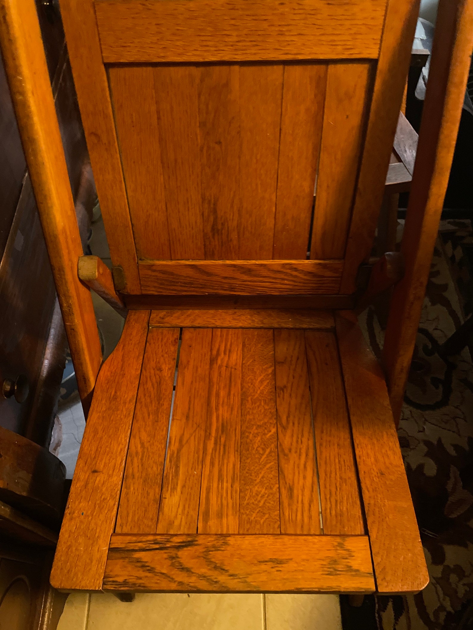 Antique Oak Folding Chairs Pair 1920s Farmhouse Primitive | Etsy