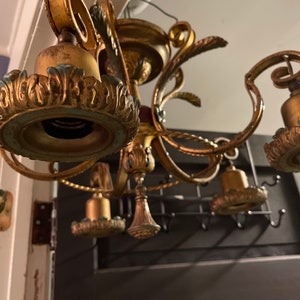 Spanish Revival Lighting Ceiling Light Chandelier 1920’s Polychrome Original! #BV