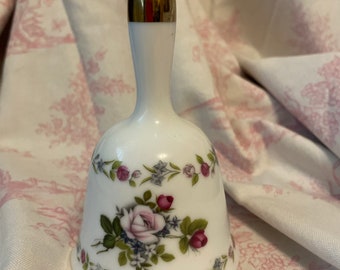 Otagiri Japan Vintage Rose Bouquet Porcelain Dinner Bell! #BV