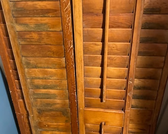 Vintage Wooden Window Shutter, Single Panel (52 x 9 in), Farmhouse Decor