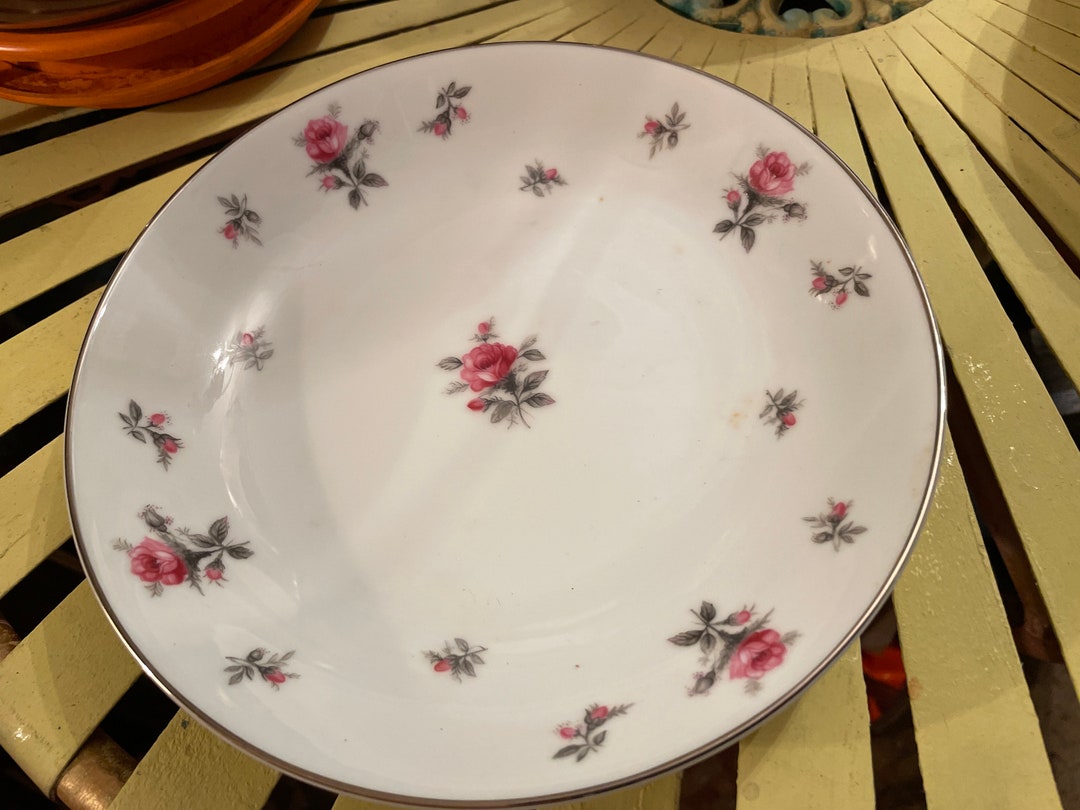 8 Rose Chintz Soup Bowls Meito Japan 7.50 Fine China BV Etsy