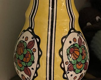 Boche La Louviere Bélgica Cerámica Antiguo Estilo Francés Jarrón de Arte Popular! #BV