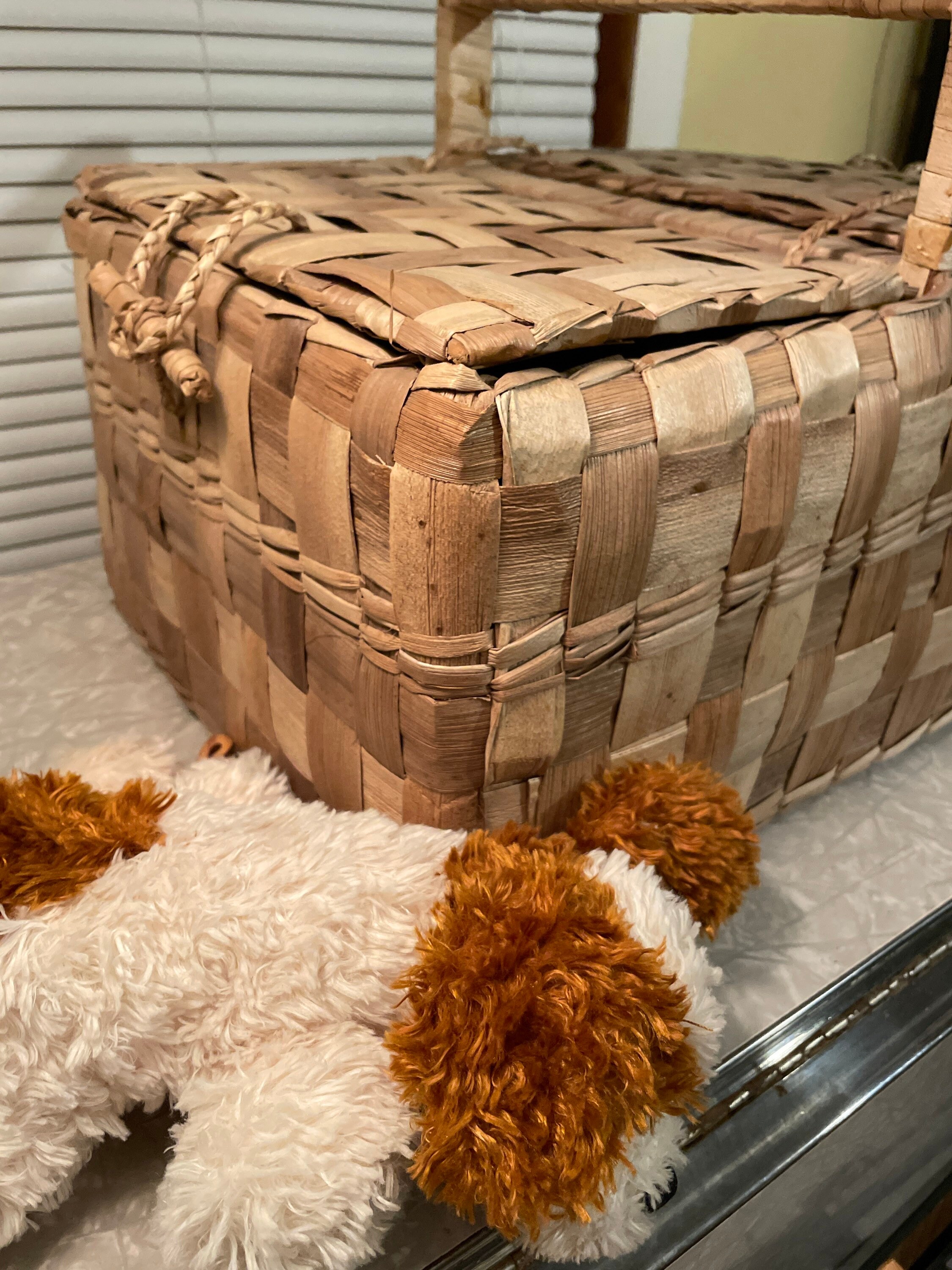 Picnic Basket Wizard of Oz Toto Style Vintage Reed Woven Etsy UK