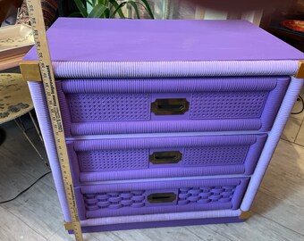 Wicker Weve WickerWeve By Dixie 3 Drawer Dresser Gentleman’s Chest Girls Room Decor! #BV