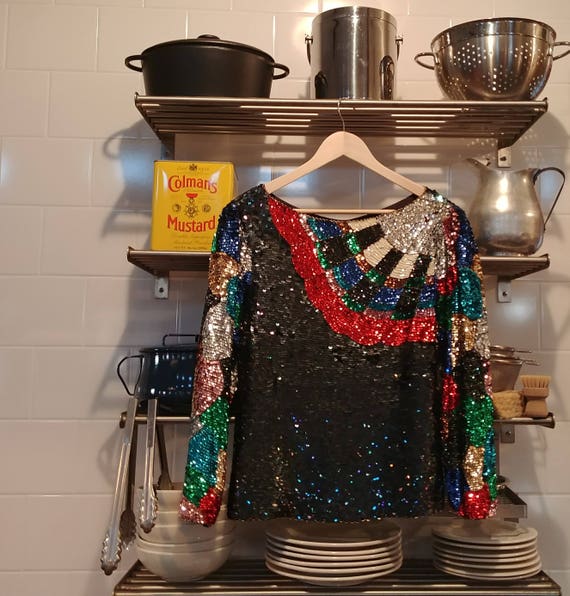 Sequined Fan Top