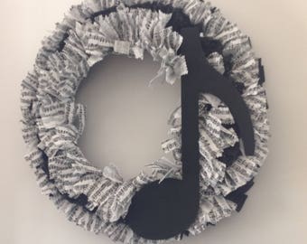 sheet music wreath etsy sheet music wreath