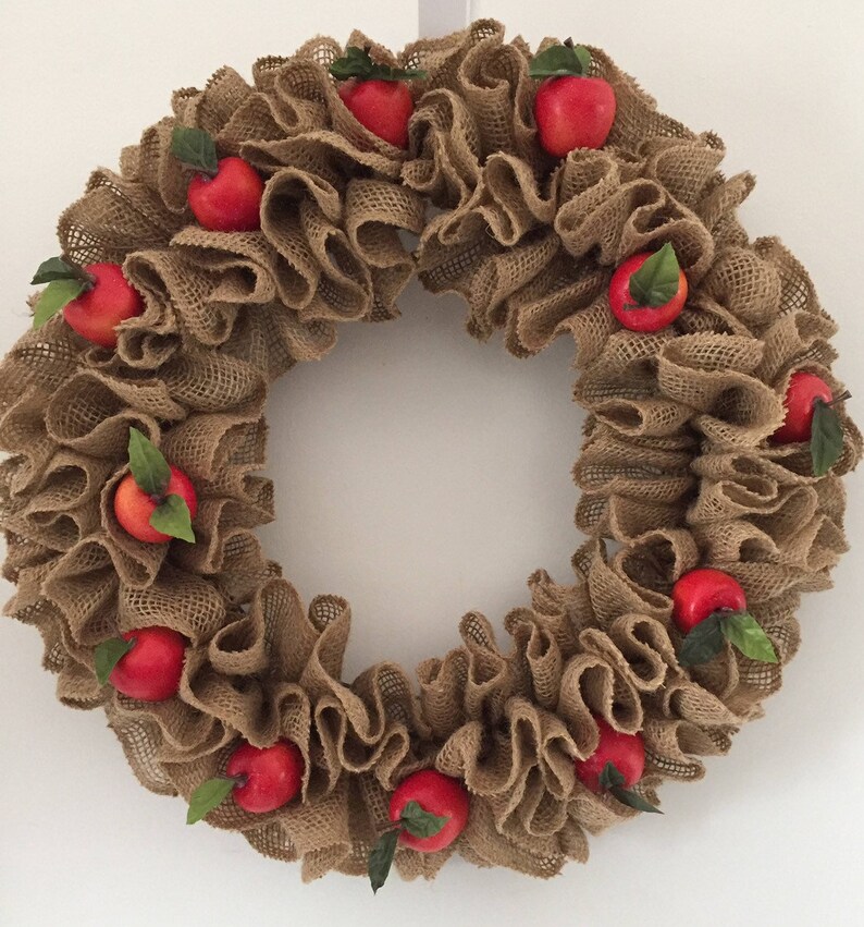 Apple Wreath Teacher Gift Class Room Decor Fall Wreath Etsy
