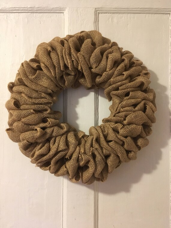 Natural Burlap Wreath Simple Burlap Wreath Tan Burlap Diy Etsy