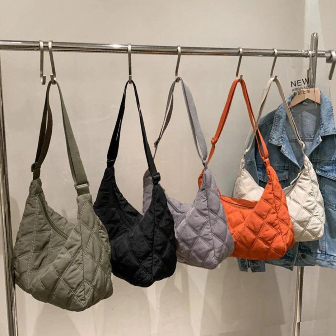 Shoulder Bag Women Nylon Tote Bag Quilting Crossbody Bag Puffy Etsy