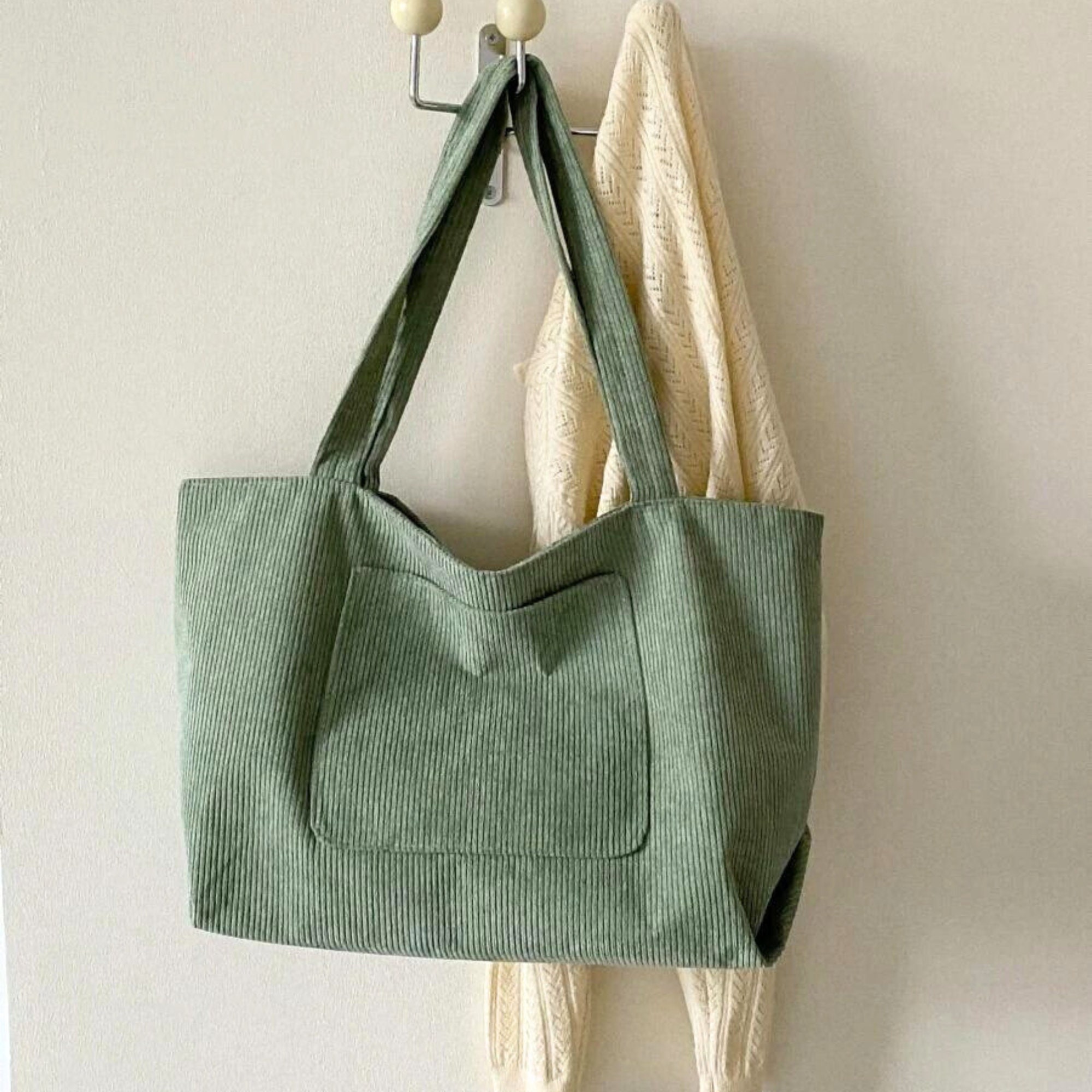 Vintage Corduroy Tote Bag Corduroy Bag Minimalist Canvas Bag - Etsy