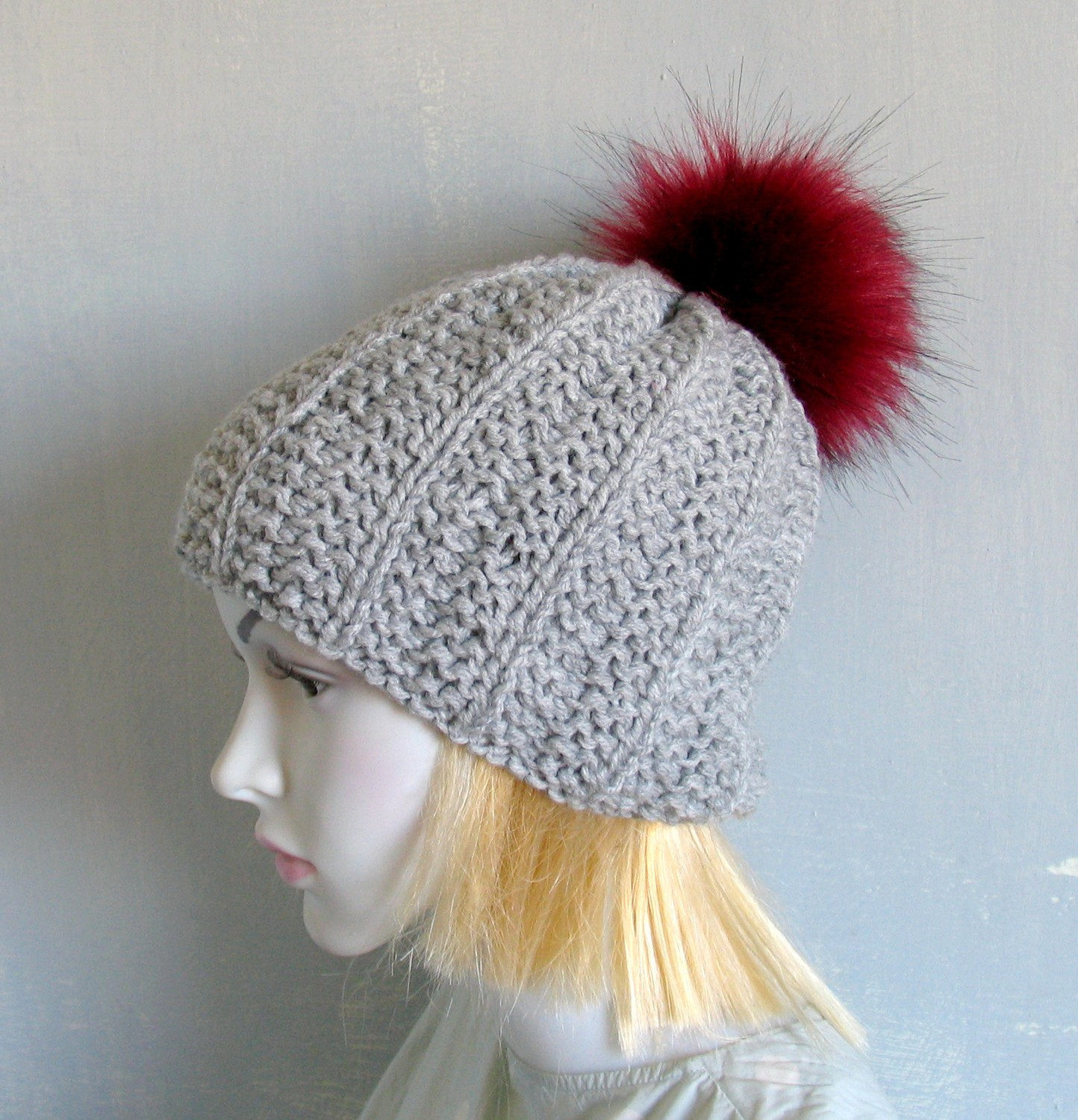 mens fur bobble hat